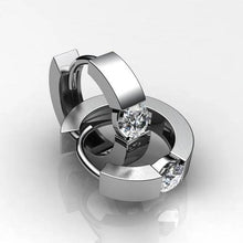 1.5 Ct Round Cut Diamond Solitaire Diamond Hoop Earring 14K White Gold