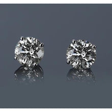1.50 Carats Round Diamond White Gold 14K Stud Earring