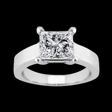 1.50 Carats Solitaire Princess Diamond Ring White Gold 14K
