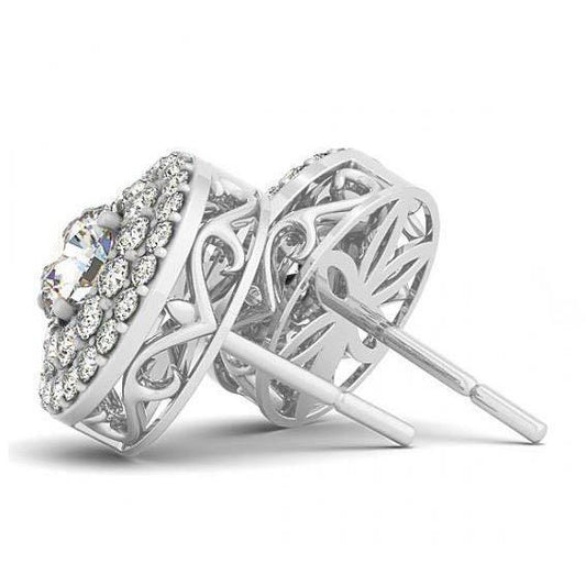 natural round diamond 1.68ct earring side angle