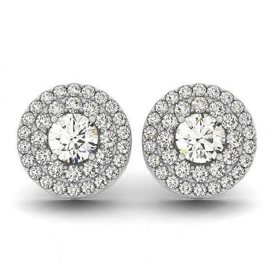 natural round diamond 1.68ct earring front view