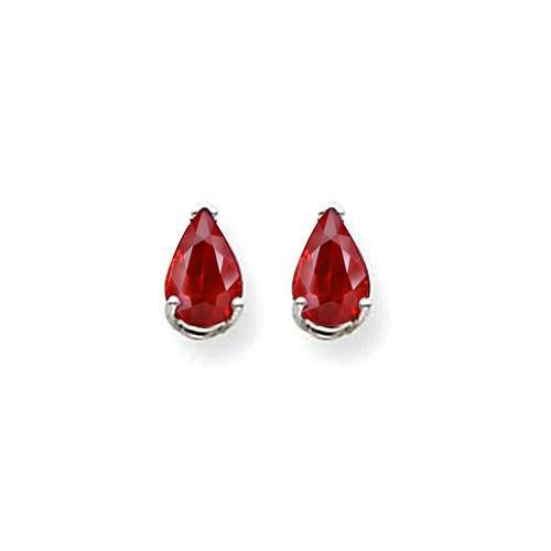 1.80 Ct Ruby Earring 14K White Gold