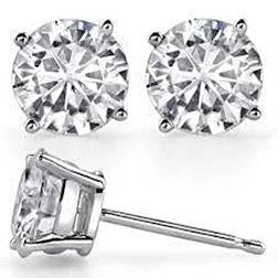 2 Carats Round Cut Diamond Stud Ear Ring White Gold Women Jewelry