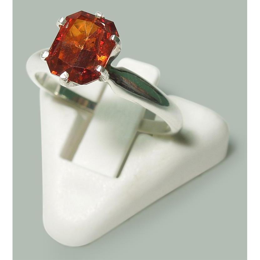 2 Ct Prong Set Radiant Red Ruby White Gold 14K Solitaire Ring