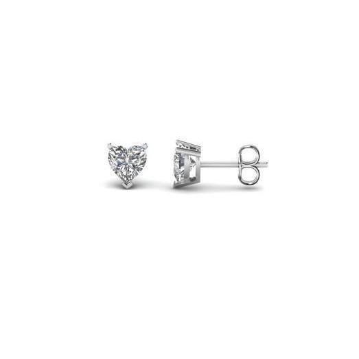 2 Carats Heart Shape Sparkling Diamonds Studs Earring White Gold