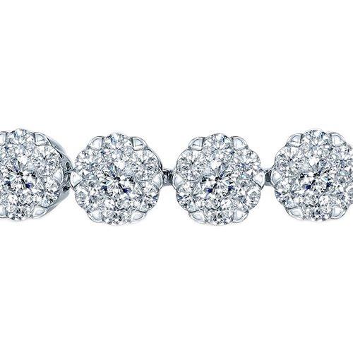 20 Carats White Round Diamond Tennis Bracelet White Gold Jewelry