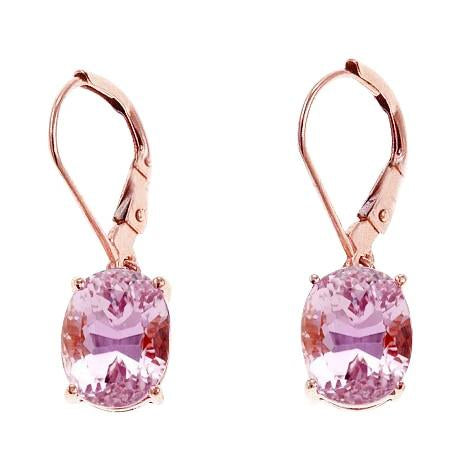 natural oval kunzite 29ct earring front view