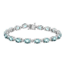 29.50 Carats Aquamarine And Diamonds Bracelet 14K White Gold New