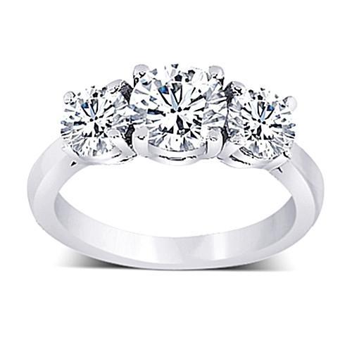 2.01 Carat Round Diamonds Anniversary Ring Three Stone New