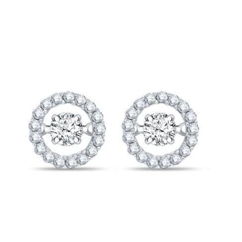 2.34 Ct Brilliant Cut Sparkling Diamonds Lady Studs Halo Earring