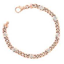 2.45 Carats Bezel Set Round Diamond Link Bracelet Women Gold Jewelry