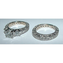 2.51 Carat Filigree Antique Style 3 Stone Diamond Engagement Ring