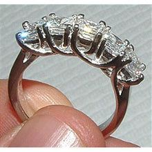 2.50 Carat Five Stone Princess Cut Diamond Ring Solid White Gold New