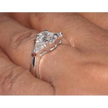 2.75 Ct. Oval Cut & Trilliant Diamond Three Stone Ring New