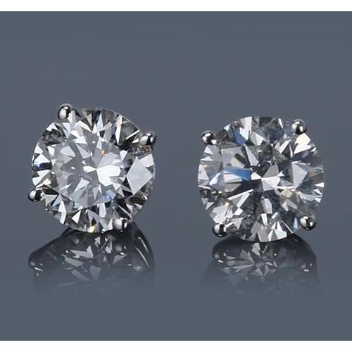 3 Carats Round Diamond Stud Earring