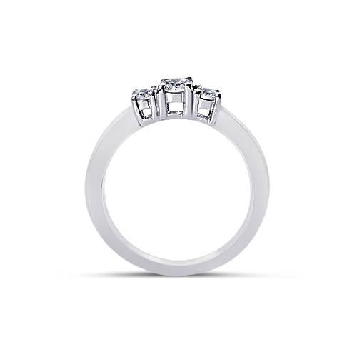 3 Stone Round Diamond 2 Carat Engagement Ring Solid Gold Jewelry
