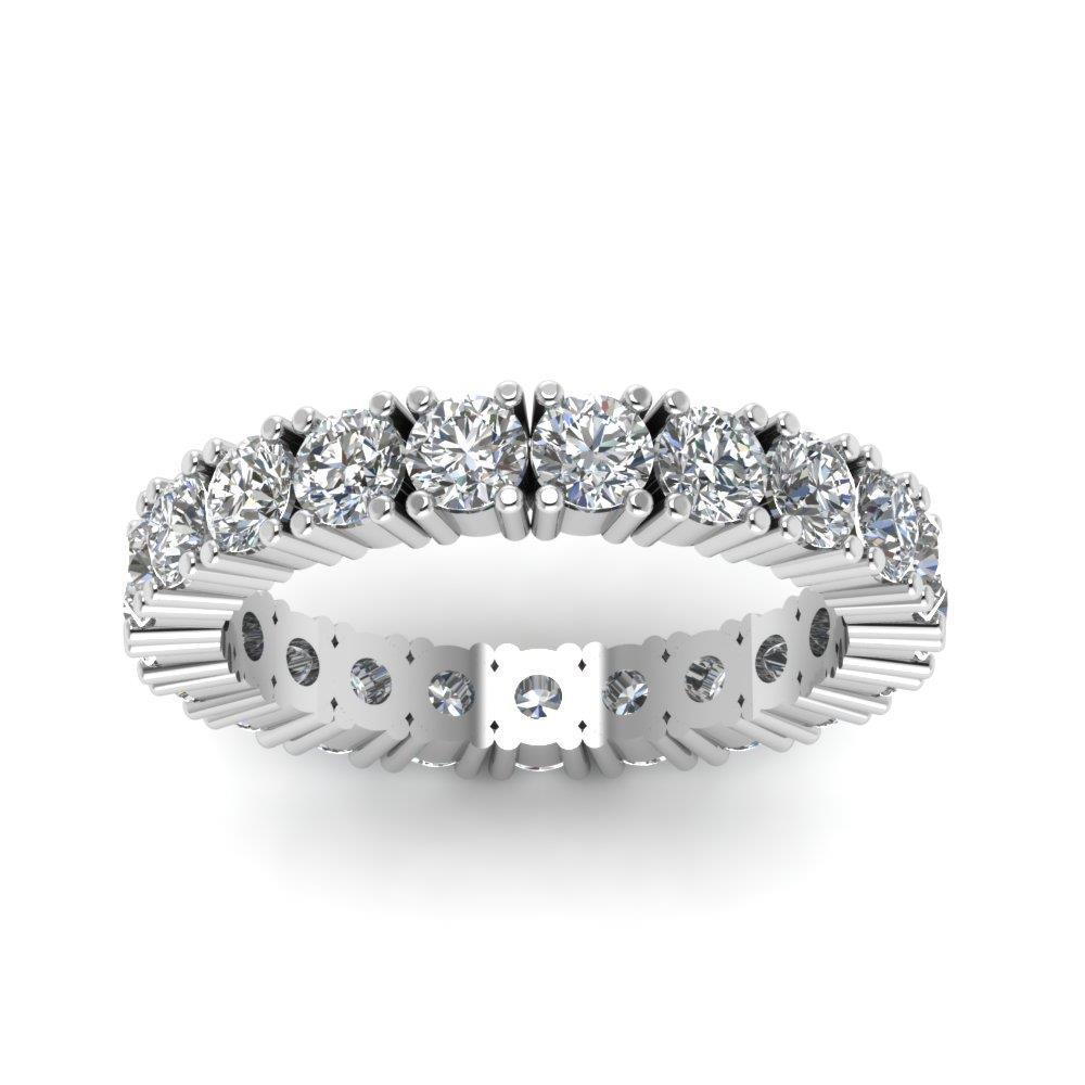 3.15 Carats Women Round Diamond Eternity Band Solid White Gold Jewelry