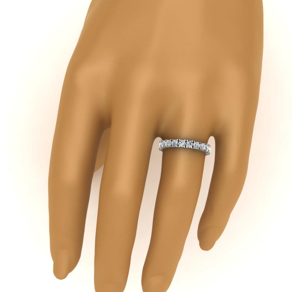 3.15 Carats Women Round Diamond Eternity Band Solid White Gold Jewelry