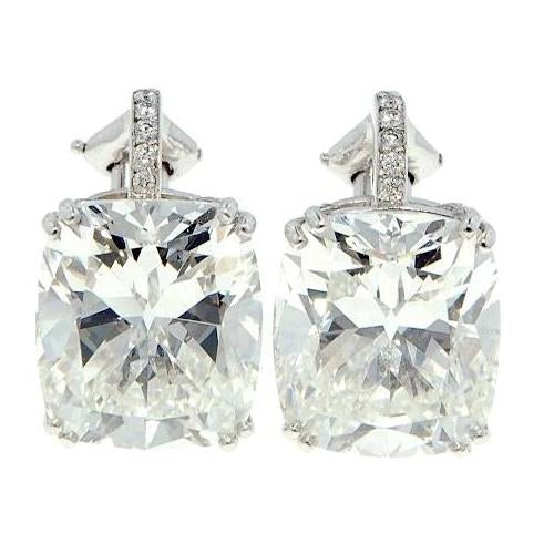 3.20 Carats Cushion Diamond Stud Earring Women Gold Jewelry