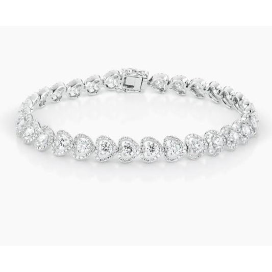 3.35 Carats Brilliant Cut Diamonds Ladies Bracelet Gold White 14K