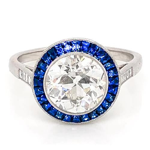 natural round diamond 3.50ct ring front view
