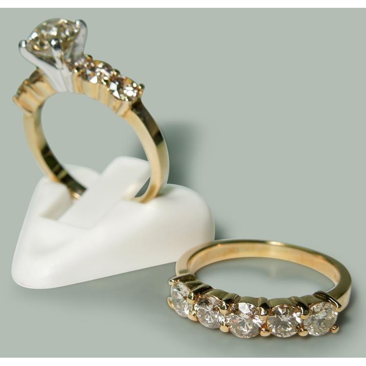 3.51 Ct Round Diamonds Engagement Ring Band Set Yellow Gold