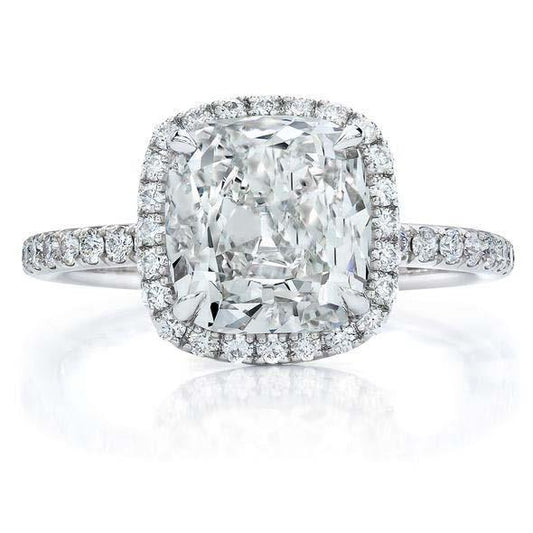 natural round diamond 3.80ct ring front view
