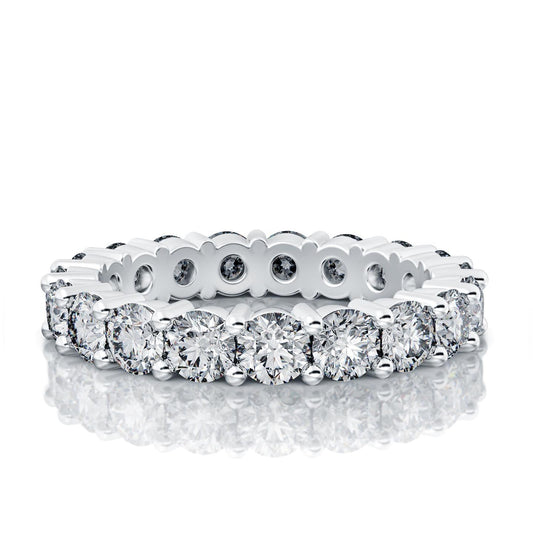 3.80 Carats Round Diamond Eternity Wedding Band White Gold 14K