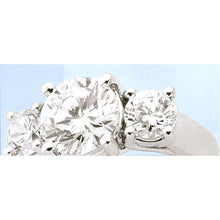 4 Carat 3 Stone Diamonds Engagement Ring White Gold 14K New