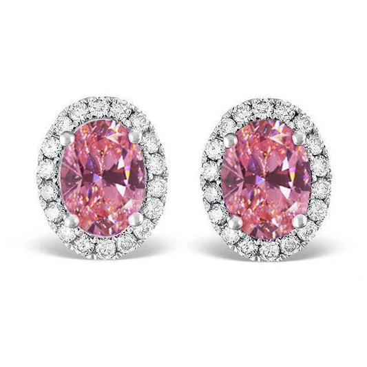 natural round sapphire 4ct earring front view