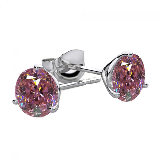 natural round sapphire 4ct earring front view