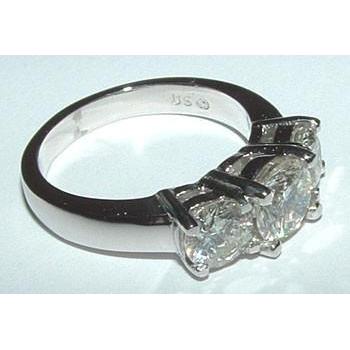 4 Ct. White Gold Diamond Three Stone Engagement Ring