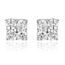 4 Ct Round Cut Diamond Lady Stud Earring 14K White Gold