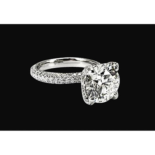natural round diamond 4.51ct ring side angle