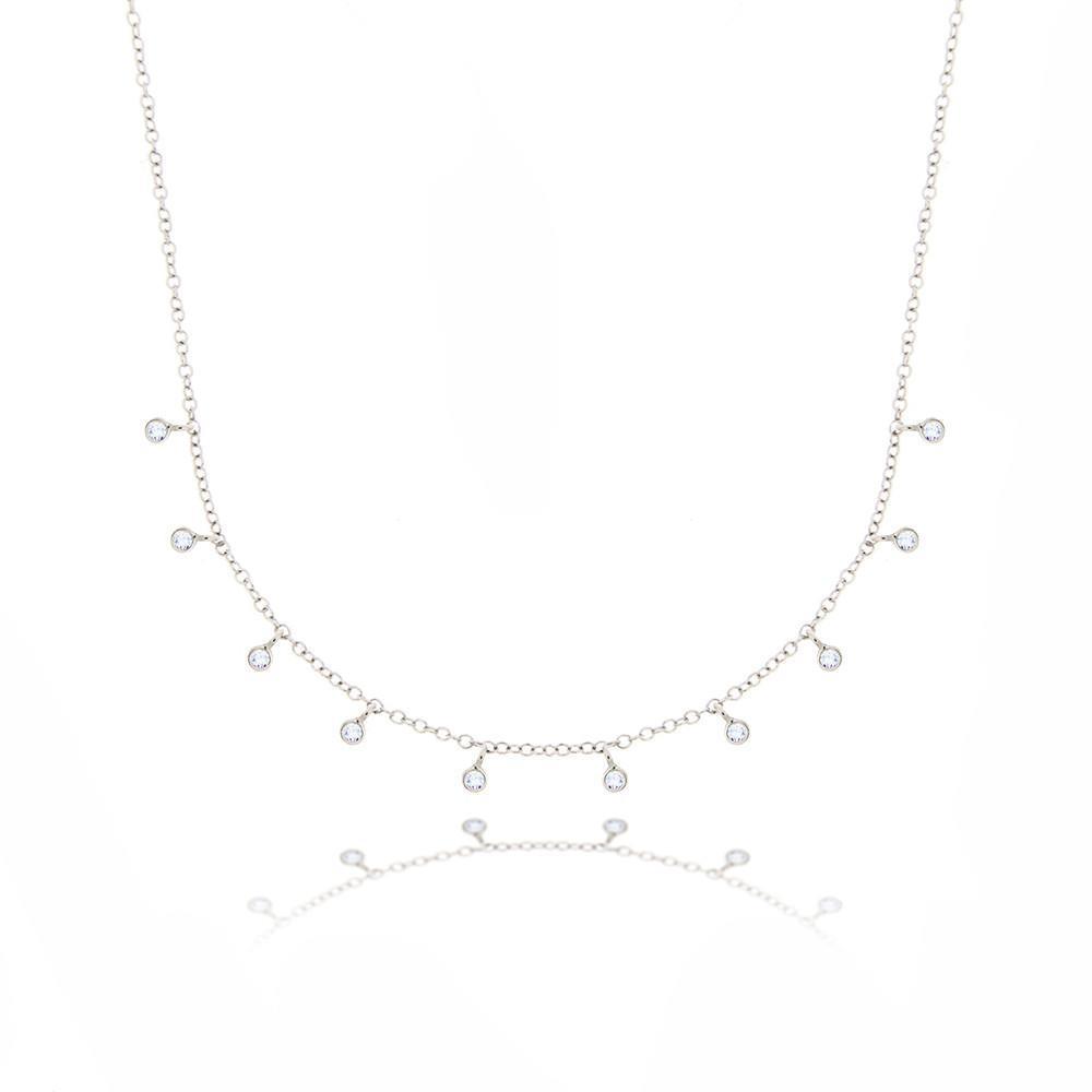 5 Carats Round Diamond Necklace Solid White Gold 14K Women Jewelry