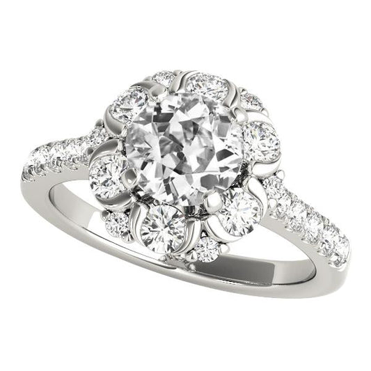 natural round diamond 5.25ct ring front view