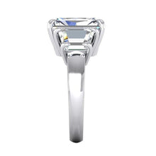 7 Carats Radiant Diamond 3 Stone Engagement Ring Gold White