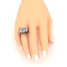 7 Carats Radiant Diamond 3 Stone Engagement Ring Gold White
