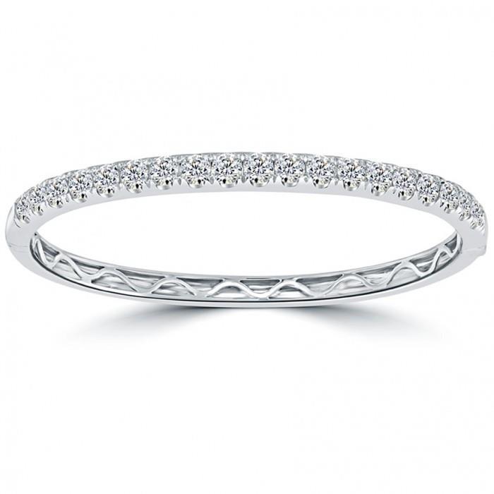 7 Ct Round Diamond Bangle White Gold Jewelry