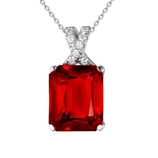 natural round ruby 9.30ct pendant front view