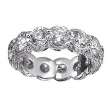 9.50 Carats Round Diamond Eternity Wedding Band 14K White Gold