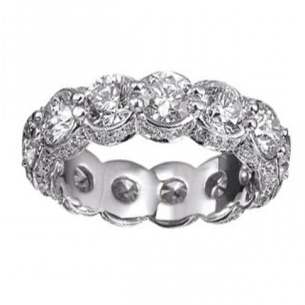 9.50 Carats Round Diamond Eternity Wedding Band 14K White Gold
