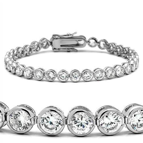 9.60 Carats Round Cut Diamonds Bezel Setting Bracelet White Gold