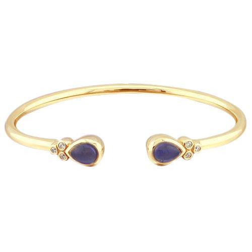 Amethyst Diamond Bracelet 2.30 Carats Yellow Gold Jewelry