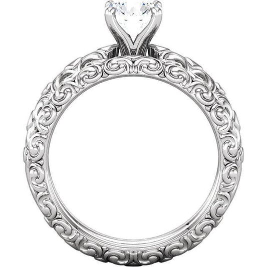 Antique Style Solitaire Engagement Ring 1.50 Carats