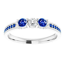 Blue Sapphire And Diamond Engagement Ring 1.07 Carats New