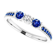 Blue Sapphire And Diamond Engagement Ring 1.07 Carats New