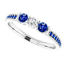 Blue Sapphire And Diamond Engagement Ring 1.07 Carats New