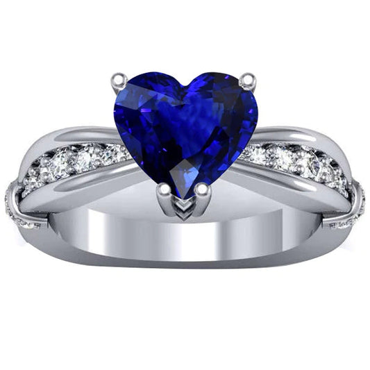 Diamond Anniversary Ring Ceylon Sapphire 3.50 Carats