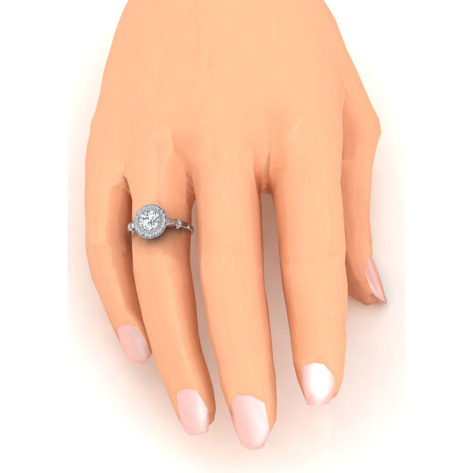 Diamond Engagement Ring 1.50 Carats Antique Style